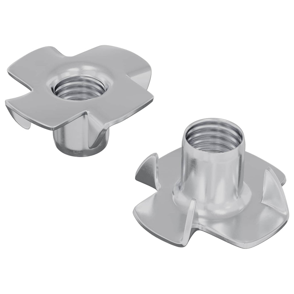 vidaXL Nakrętka T-z z ząbkami 2 pcs Srebrny M6 mm Stal