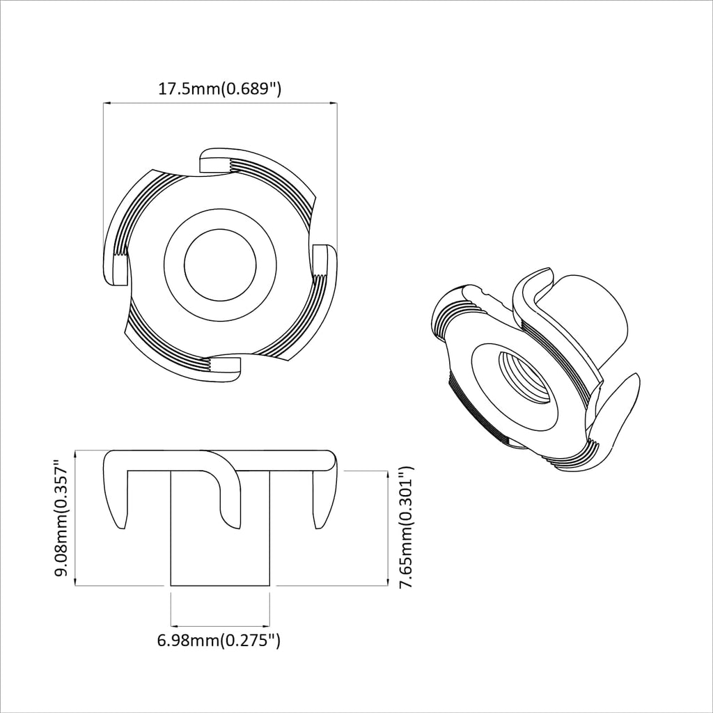 vidaXL Nakrętka T-z z ząbkami 12 pcs Srebrny M6 mm Stal