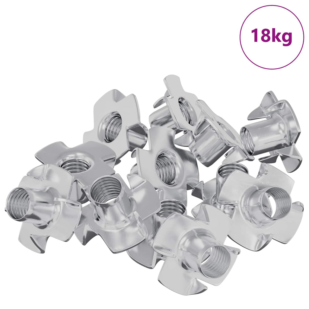 vidaXL Nakrętka T-z z ząbkami 7200 pcs Srebrny M6 mm Stal