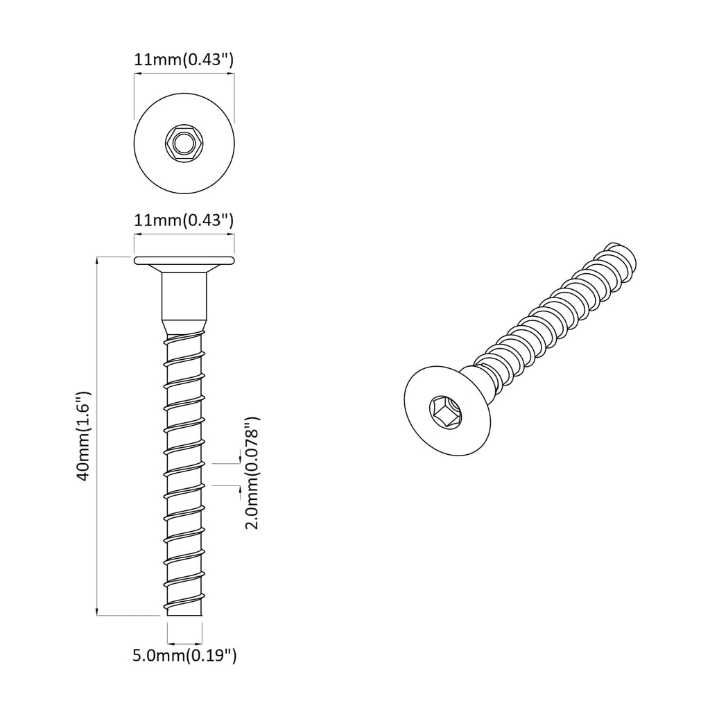 vidaXL Śruba 12 pcs Powlekana cynkiem 5 x 40 mm Żelazo