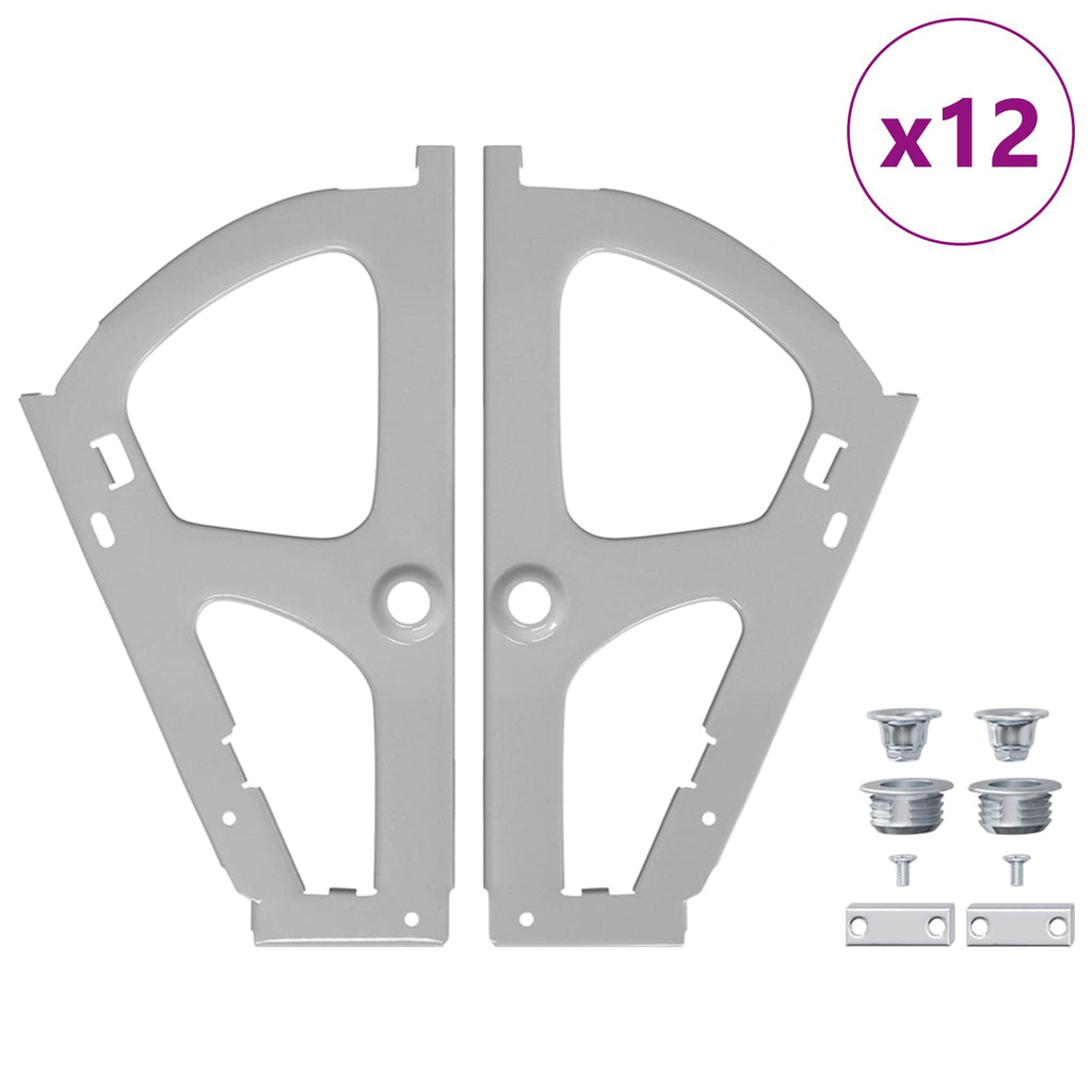 vidaXL Zawias do szuflady Flip 12 pcs Srebrny 235 x 155 x 30 mm Żelazo