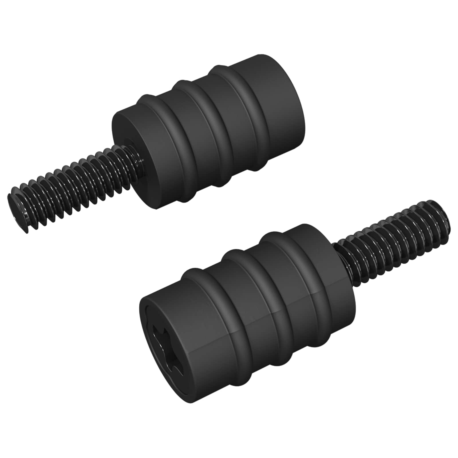 vidaXL Śruba dystansowa 2 pcs Czarny M4 Guma i stal