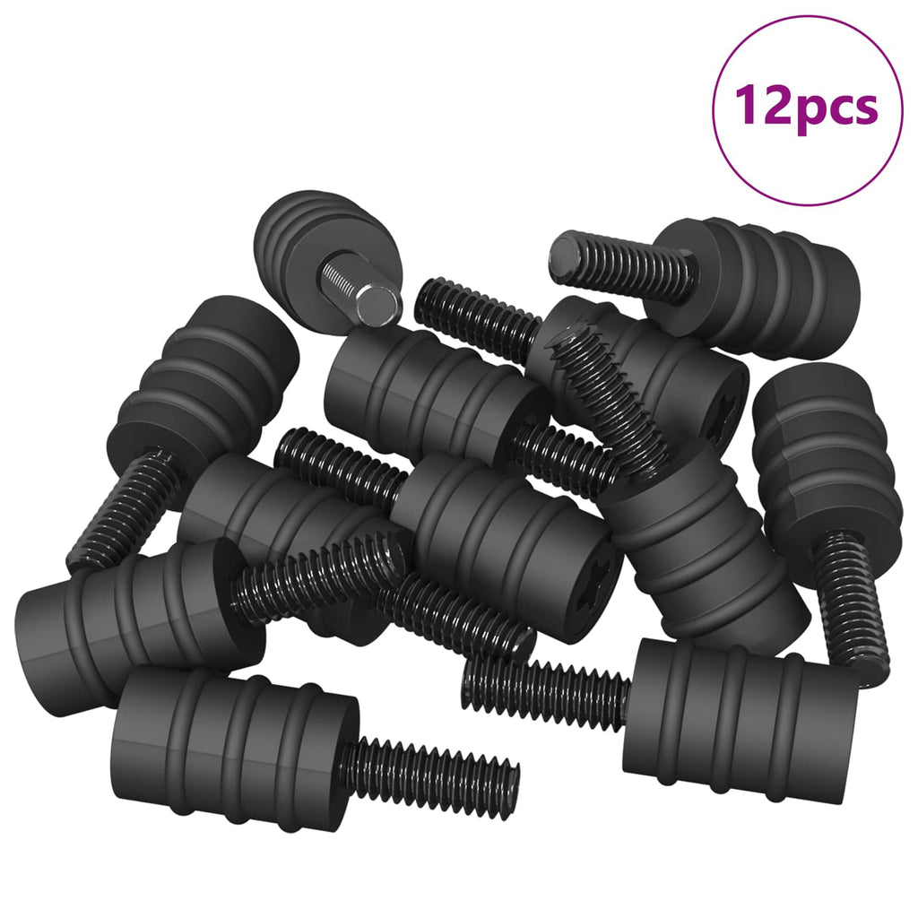 vidaXL Śruba dystansowa 12 pcs Czarny M4 Guma i stal