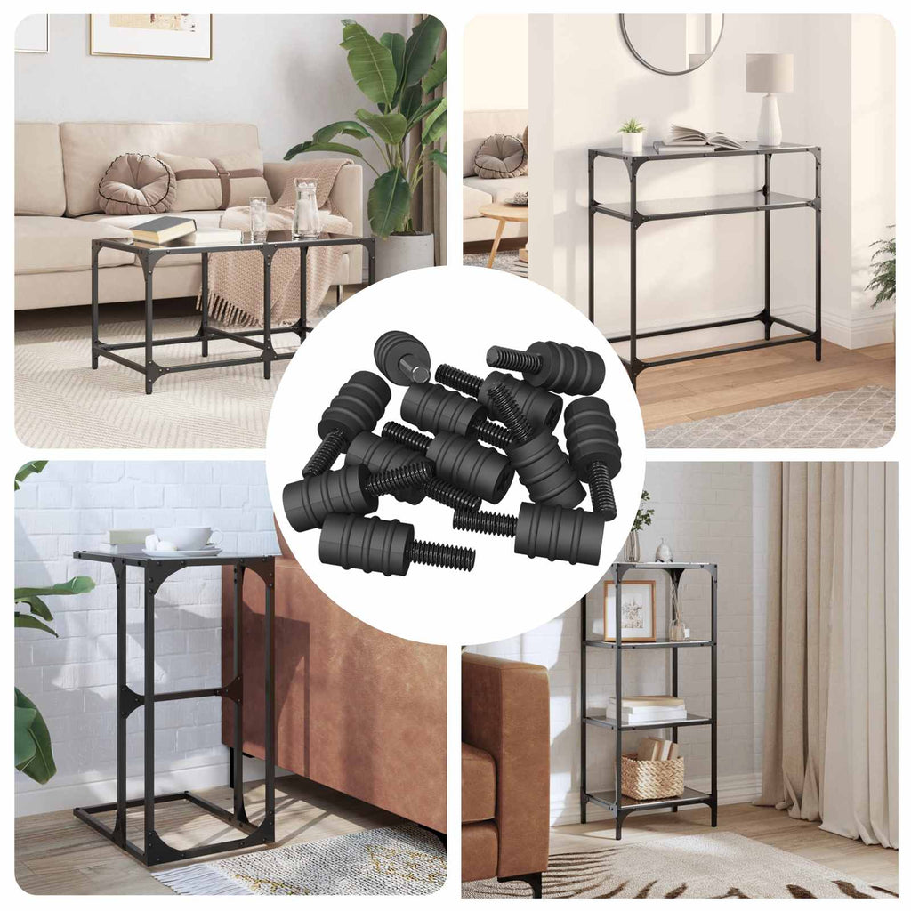 vidaXL Śruba dystansowa 4865 pcs Czarny M4 Guma i stal