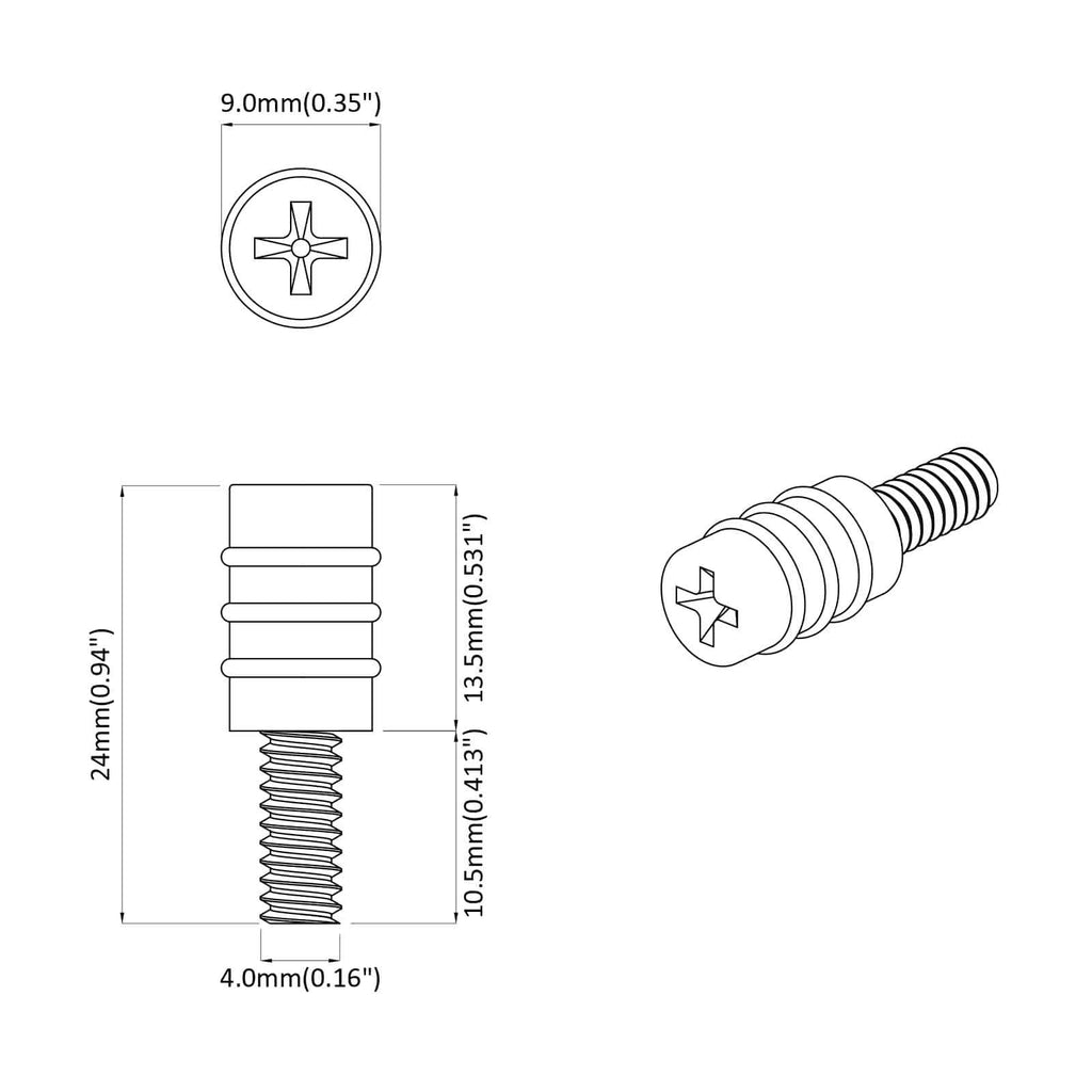 vidaXL Śruba dystansowa 4865 pcs Czarny M4 Guma i stal