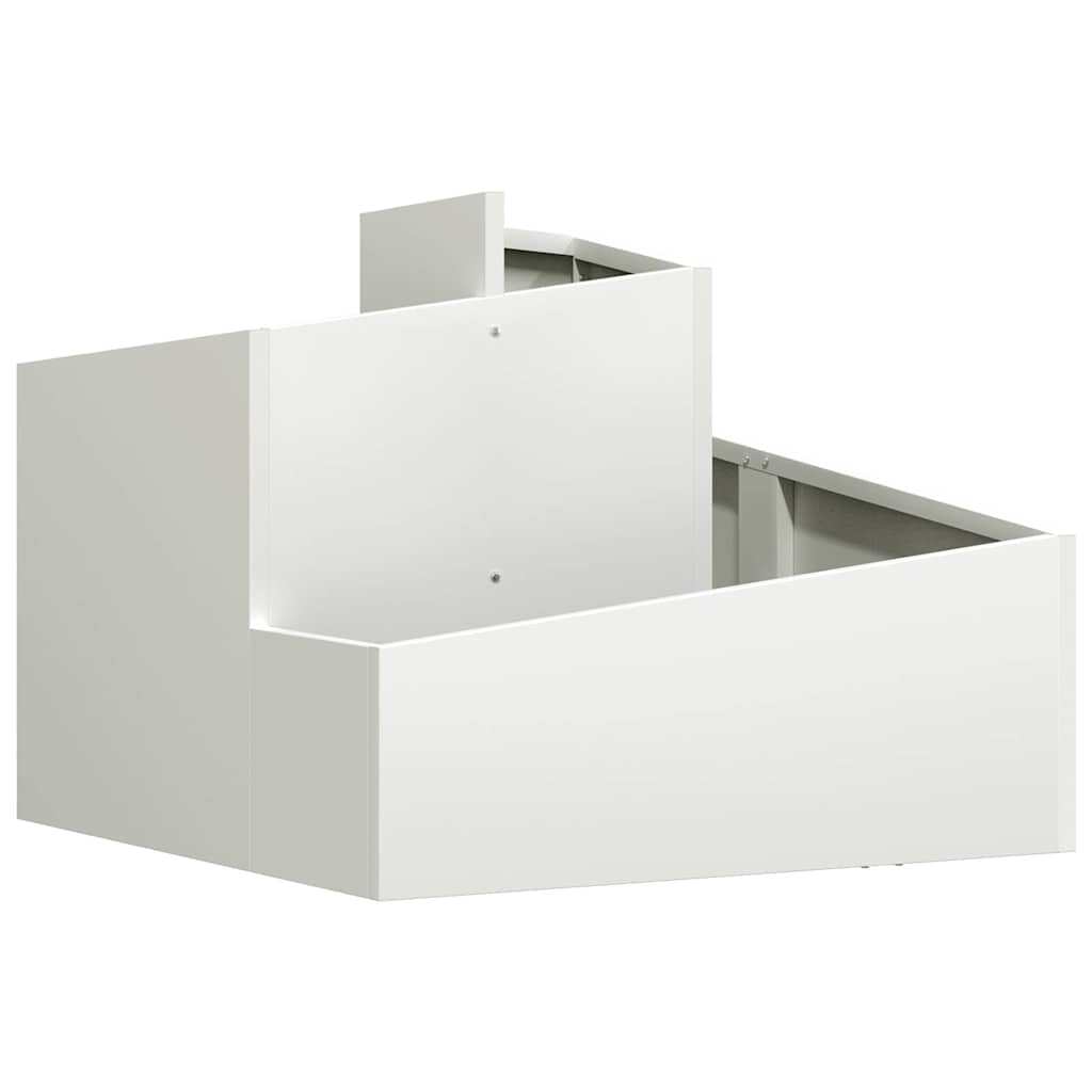vidaXL Doniczka ogrodowa Biały 60 x 60 x 50 cm Stal zimnogięta