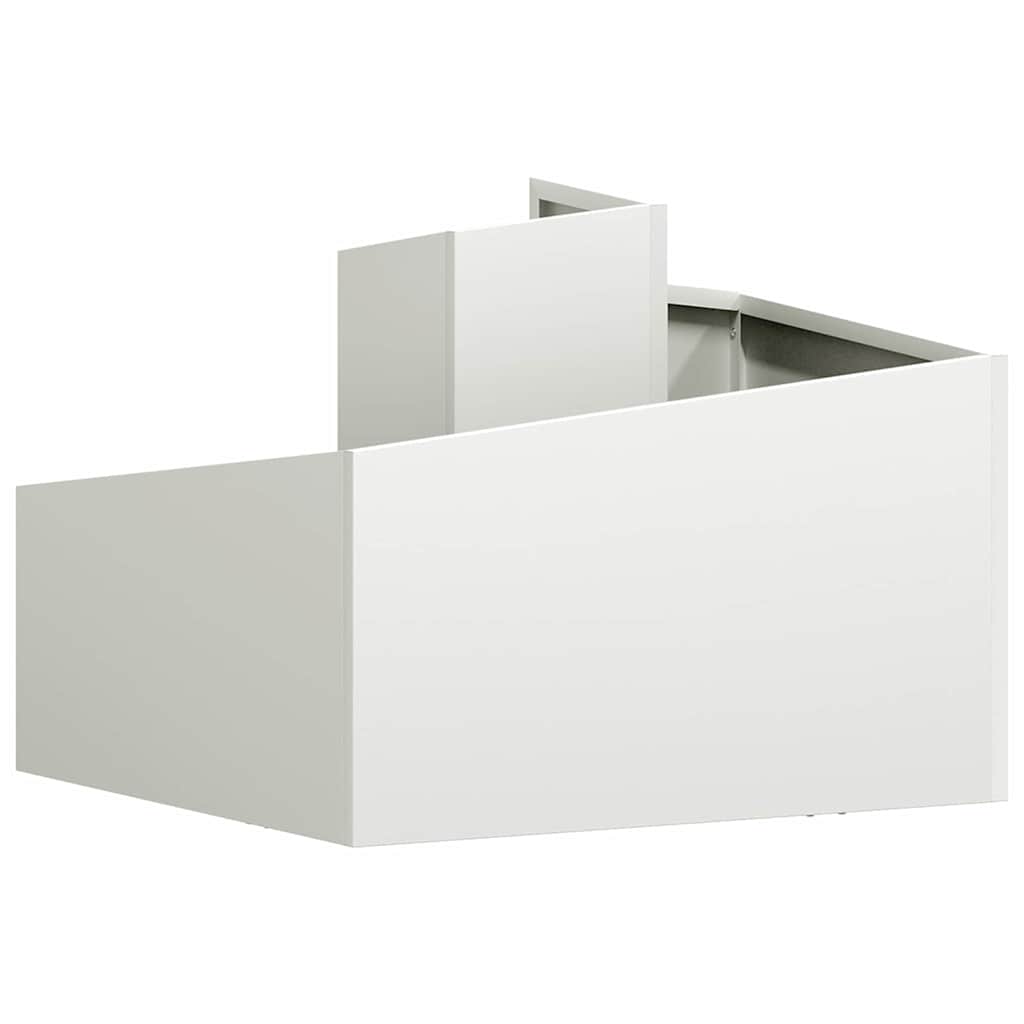 vidaXL Doniczka ogrodowa Biały 60 x 60 x 50 cm Stal zimnogięta