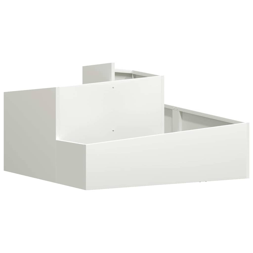 vidaXL Doniczka ogrodowa Biały 80 x 80 x 50 cm Stal zimnogięta