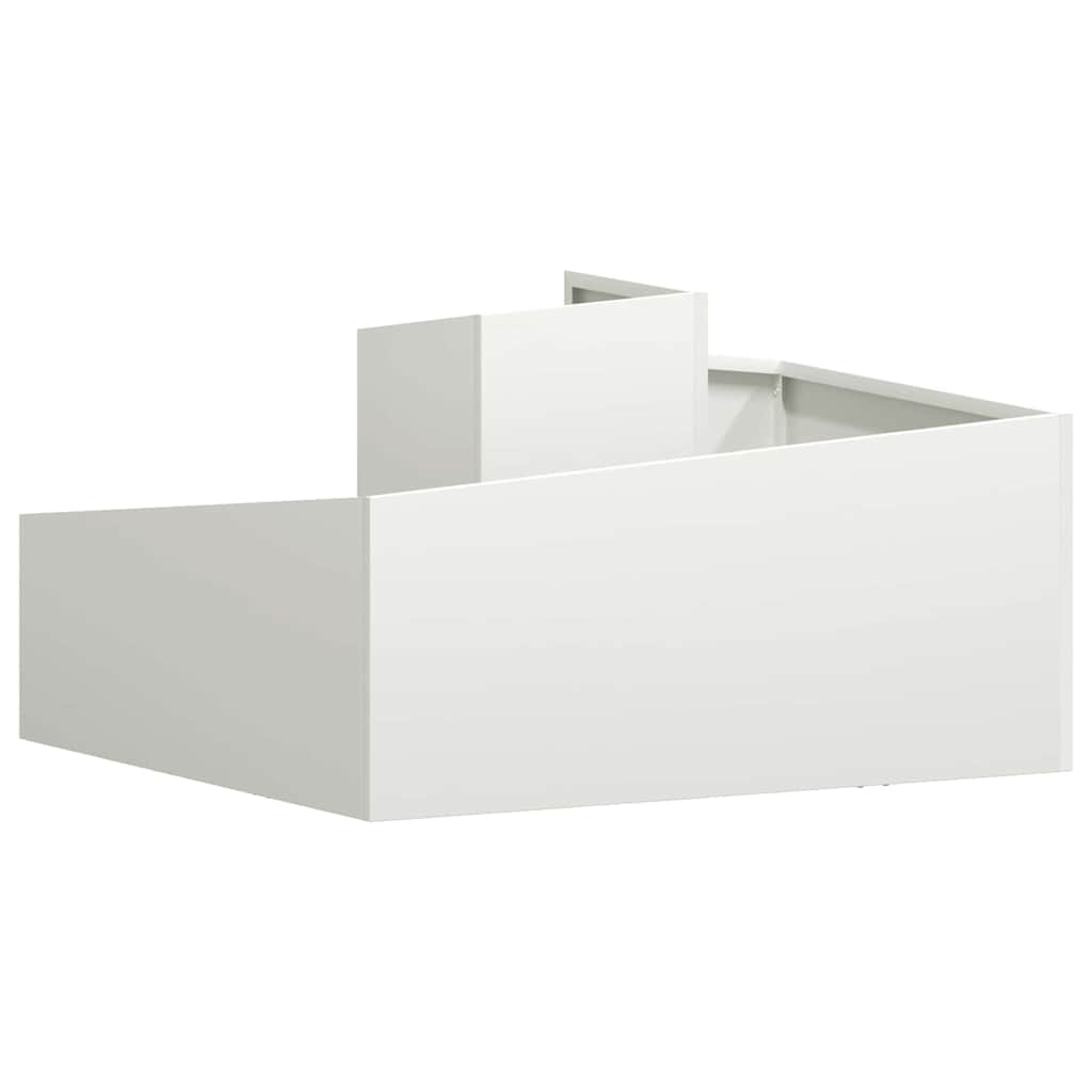 vidaXL Doniczka ogrodowa Biały 80 x 80 x 50 cm Stal zimnogięta
