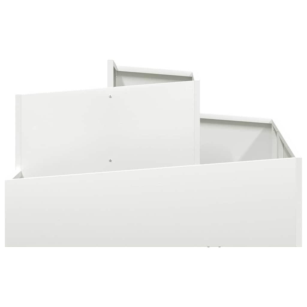 vidaXL Doniczka ogrodowa Biały 80 x 80 x 50 cm Stal zimnogięta