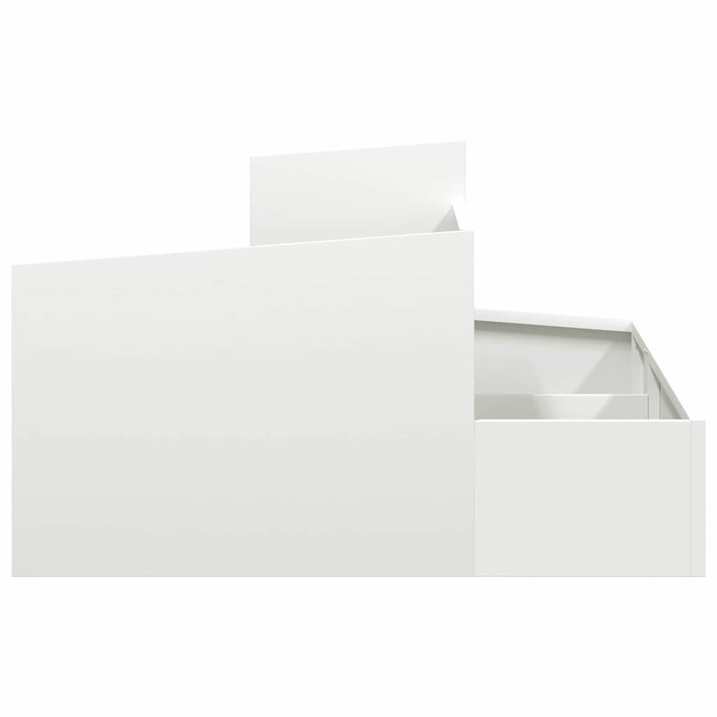 vidaXL Doniczka ogrodowa Biały 80 x 80 x 50 cm Stal zimnogięta