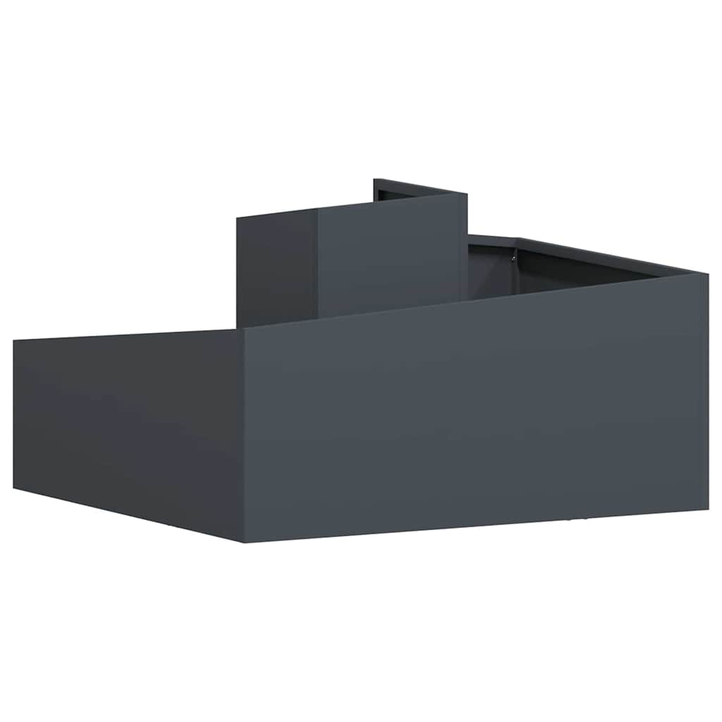 vidaXL Doniczka ogrodowa Antracyt 80 x 80 x 50 cm Stal zimnogięta
