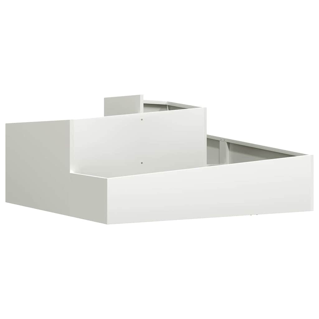 vidaXL Doniczka ogrodowa Biały 100 x 100 x 50 cm Stal zimnogięta