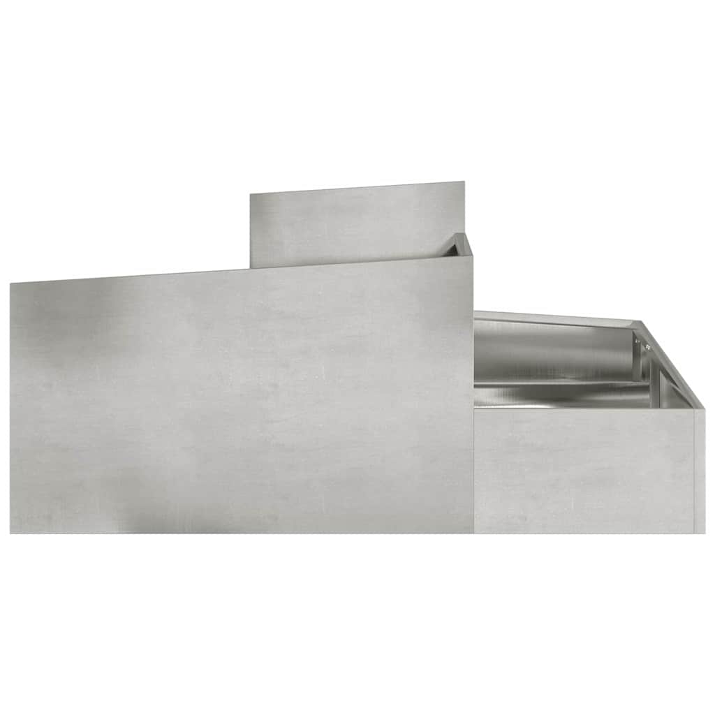 vidaXL Doniczka ogrodowa Srebrny 100 x 100 x 50 cm Stal nierdzewna