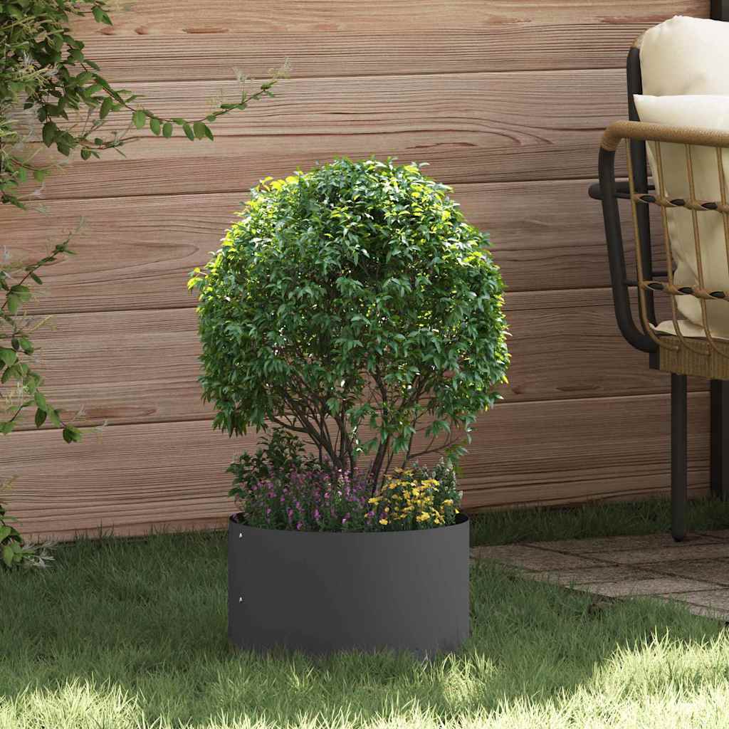 vidaXL Pierścień doniczki Czarny 30 x 30 x 20 cm Stal zimnogięta