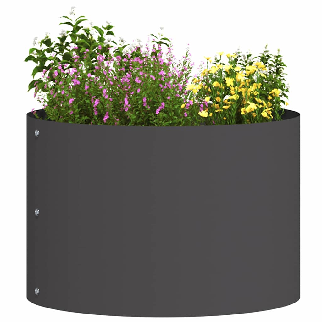 vidaXL Pierścień doniczki 5 pcs Czarny 30 x 30 x 20 cm Stal zimnogięta