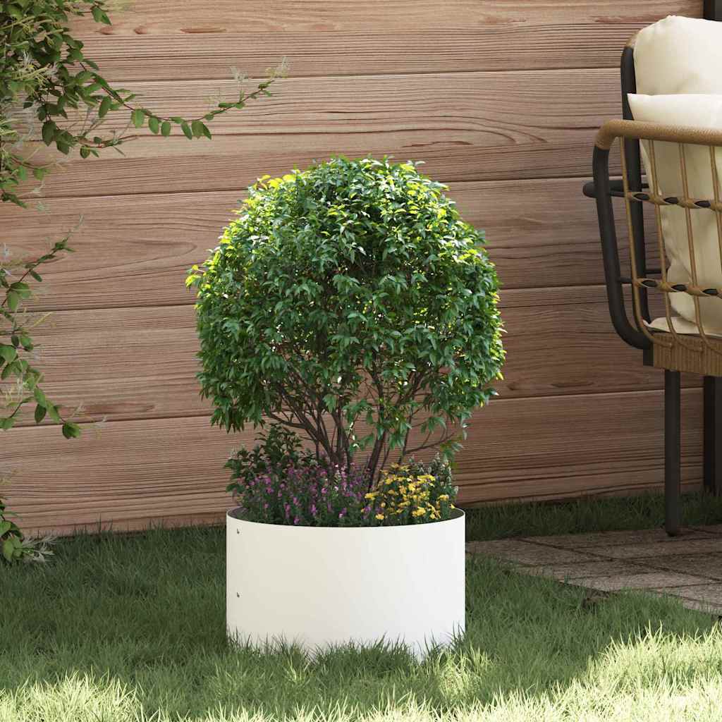 vidaXL Pierścień doniczki 5 pcs Biały 30 x 30 x 20 cm Stal zimnogięta