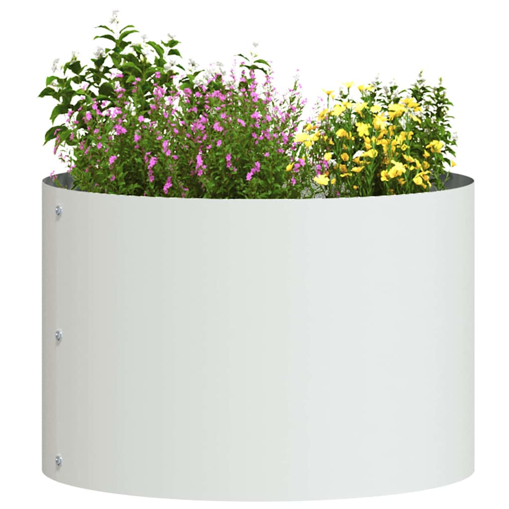 vidaXL Pierścień doniczki 5 pcs Biały 30 x 30 x 20 cm Stal zimnogięta