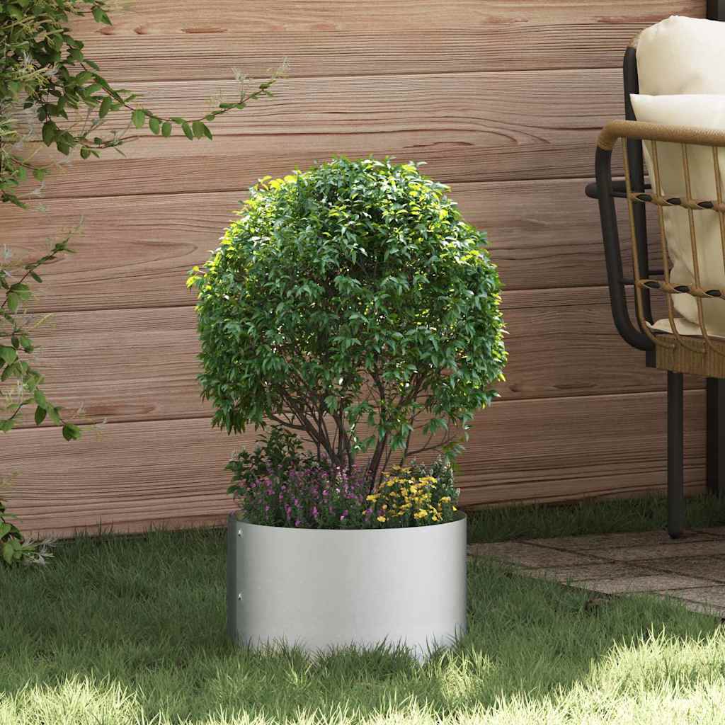 vidaXL Pierścień doniczki Srebrny 30 x 30 x 20 cm Stal Galwanizowana
