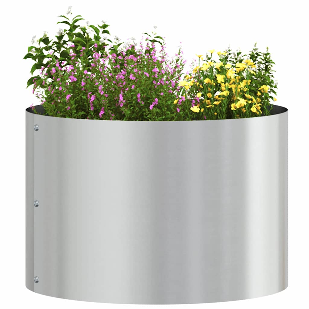 vidaXL Pierścień doniczki Srebrny 30 x 30 x 20 cm Stal Galwanizowana