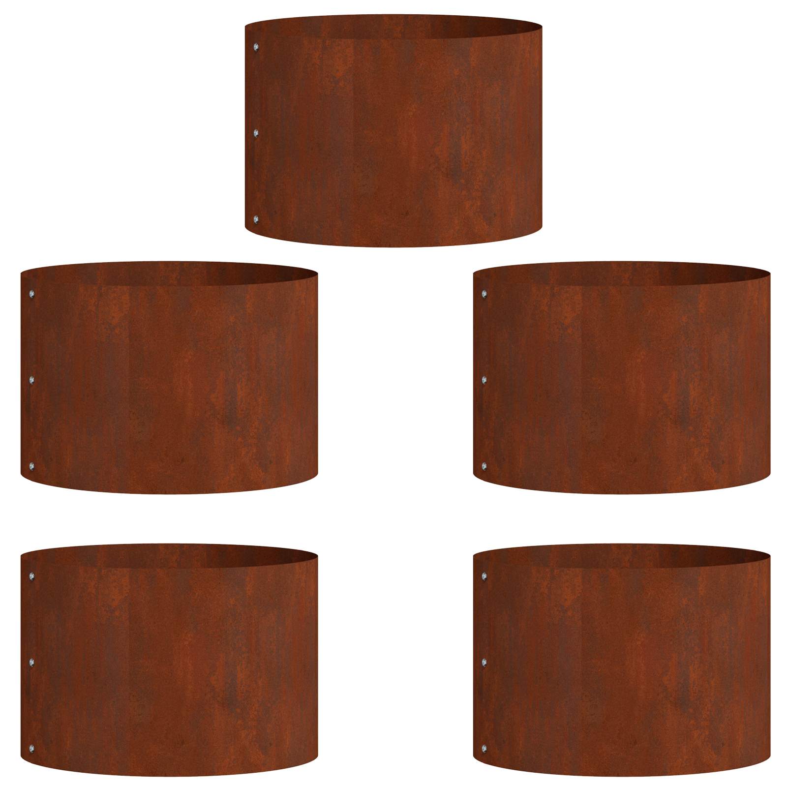 vidaXL Pierścień doniczki 5 pcs Brązowy 30 x 30 x 20 cm