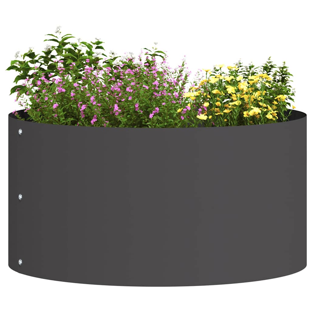 vidaXL Pierścień doniczki Czarny 40 x 40 x 20 cm Stal zimnogięta