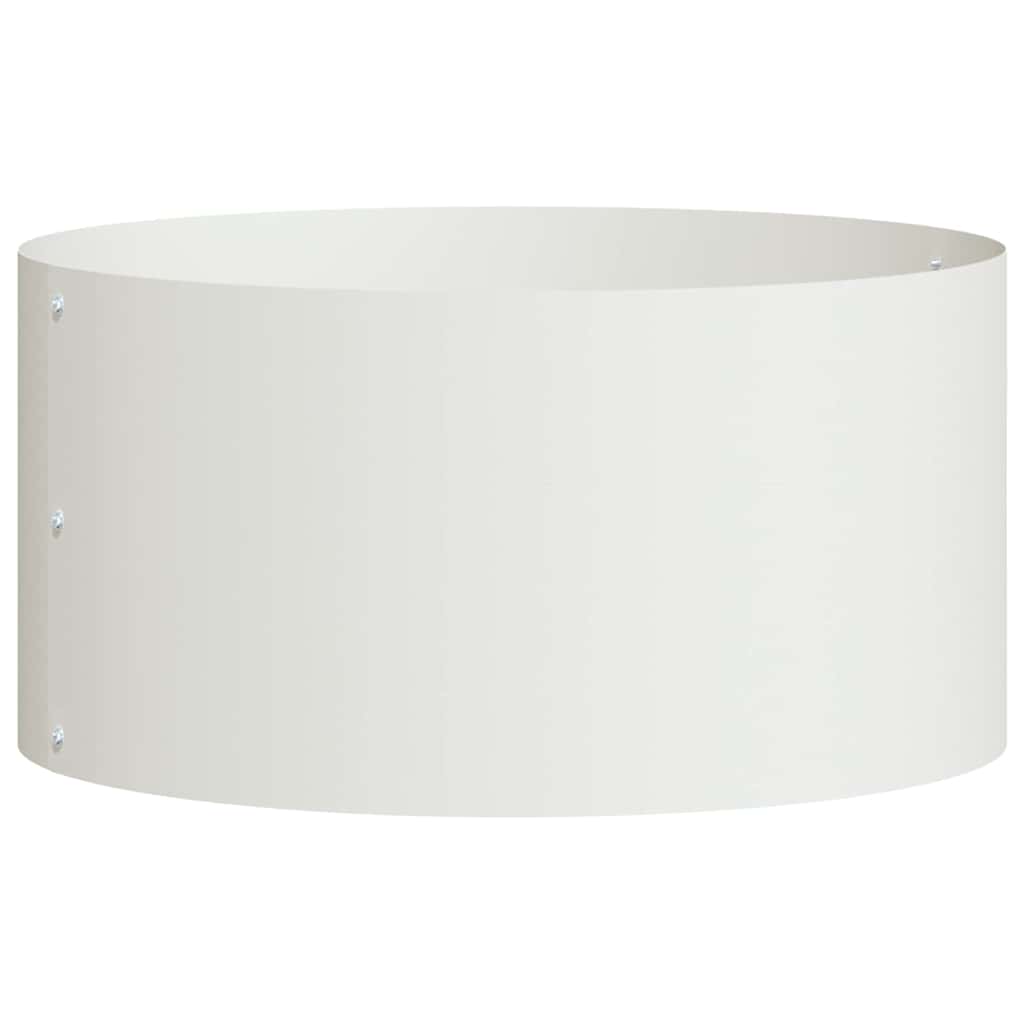 vidaXL Pierścień doniczki Biały 40 x 40 x 20 cm Stal zimnogięta