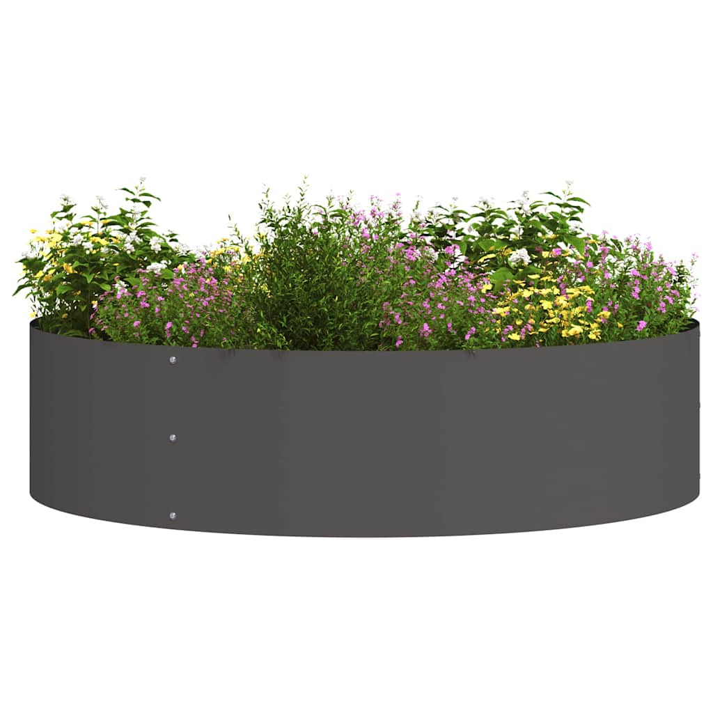 vidaXL Pierścień doniczki Czarny 80 x 80 x 20 cm Stal zimnogięta