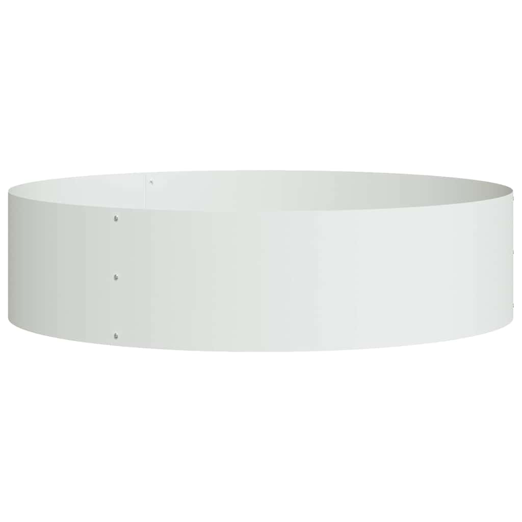 vidaXL Pierścień doniczki 5 pcs Biały 80 x 80 x 20 cm Stal zimnogięta