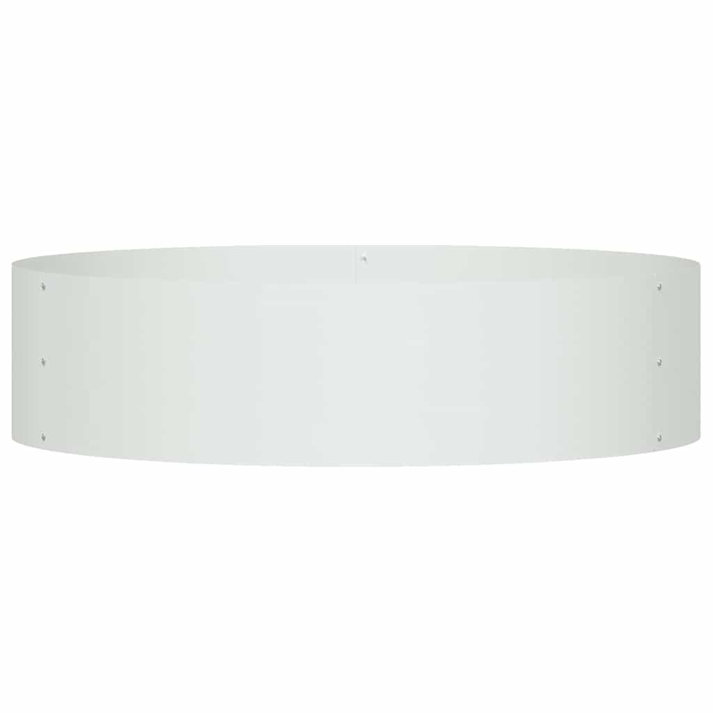 vidaXL Pierścień doniczki 5 pcs Biały 80 x 80 x 20 cm Stal zimnogięta