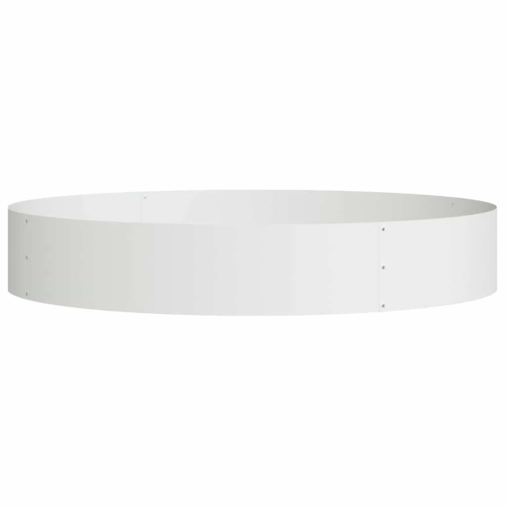 vidaXL Pierścień doniczki Biały 120 x 120 x 20 cm Stal zimnogięta