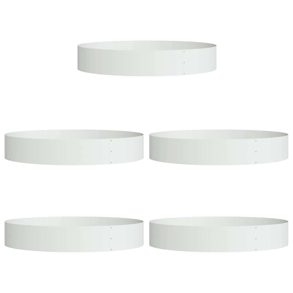 vidaXL Pierścień doniczki 5 pcs Biały 120 x 120 x 20 cm