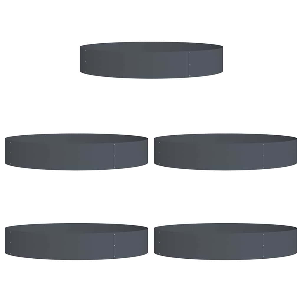 vidaXL Pierścień doniczki 5 pcs Antracyt 120 x 120 x 20 cm