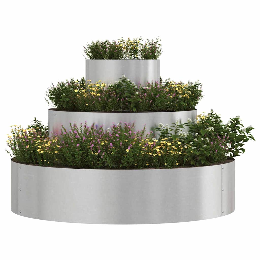 vidaXL Doniczka ogrodowa Srebrny 90 x 90 x 20 cm Stal nierdzewna