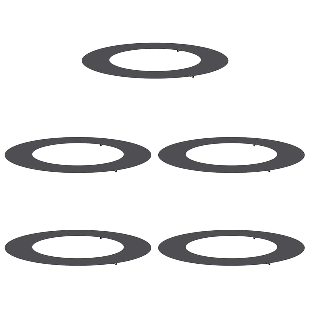 vidaXL odpowiedni dla płaskich pierścieni drzewa 5 pcs Czarny