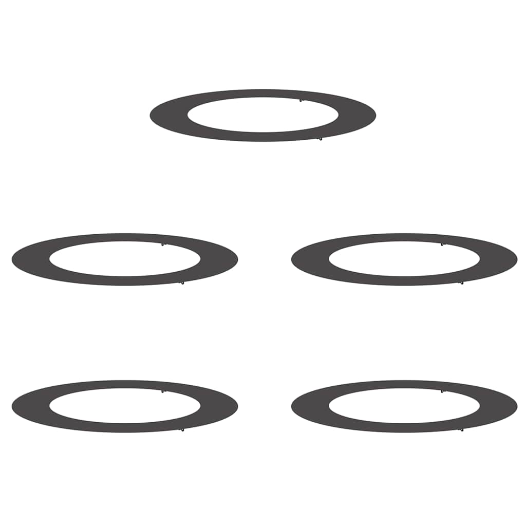 vidaXL odpowiedni dla płaskich pierścieni drzewa 5 pcs Czarny