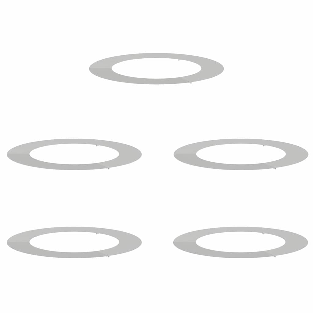 vidaXL odpowiedni dla płaskich pierścieni drzewa 5 pcs Srebrny