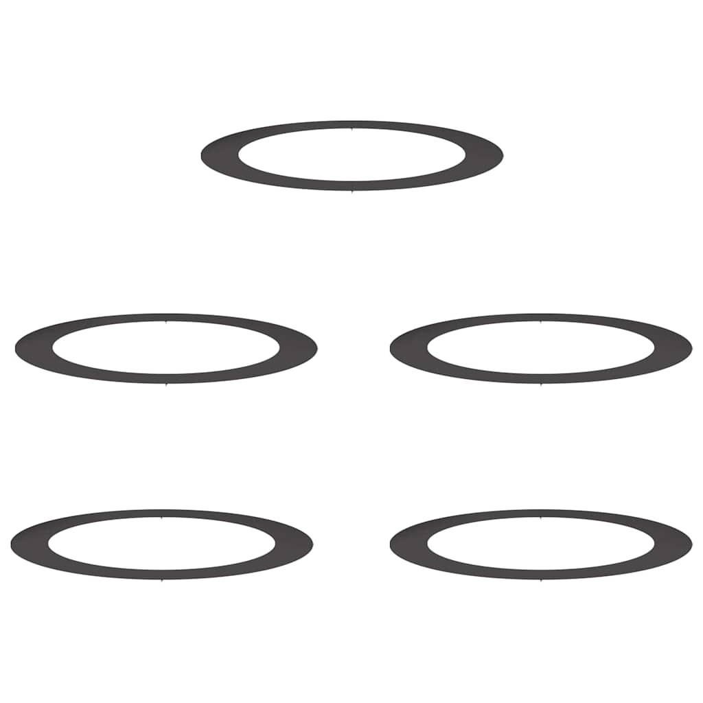vidaXL odpowiedni dla płaskich pierścieni drzewa 5 pcs Czarny