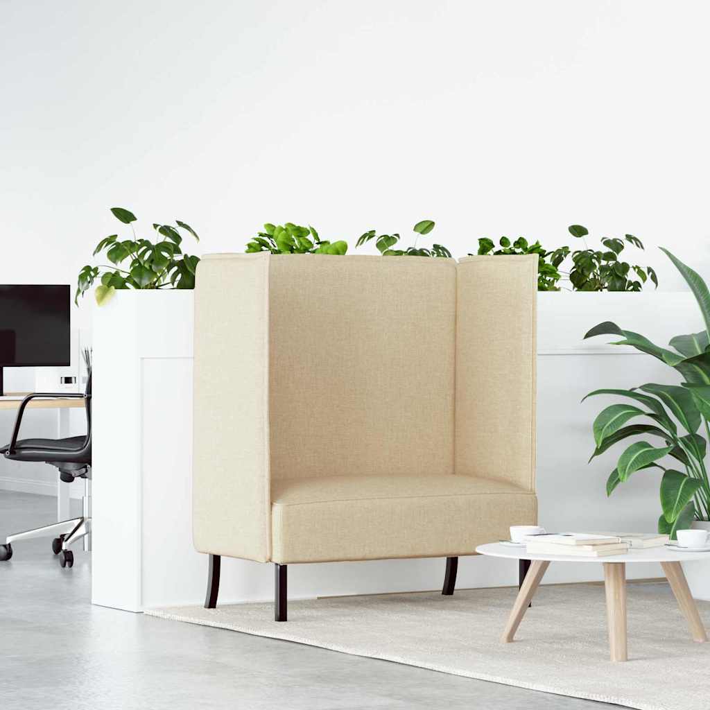 vidaXL Sofa z wysokim oparciem 101cm Kremowy tkanina