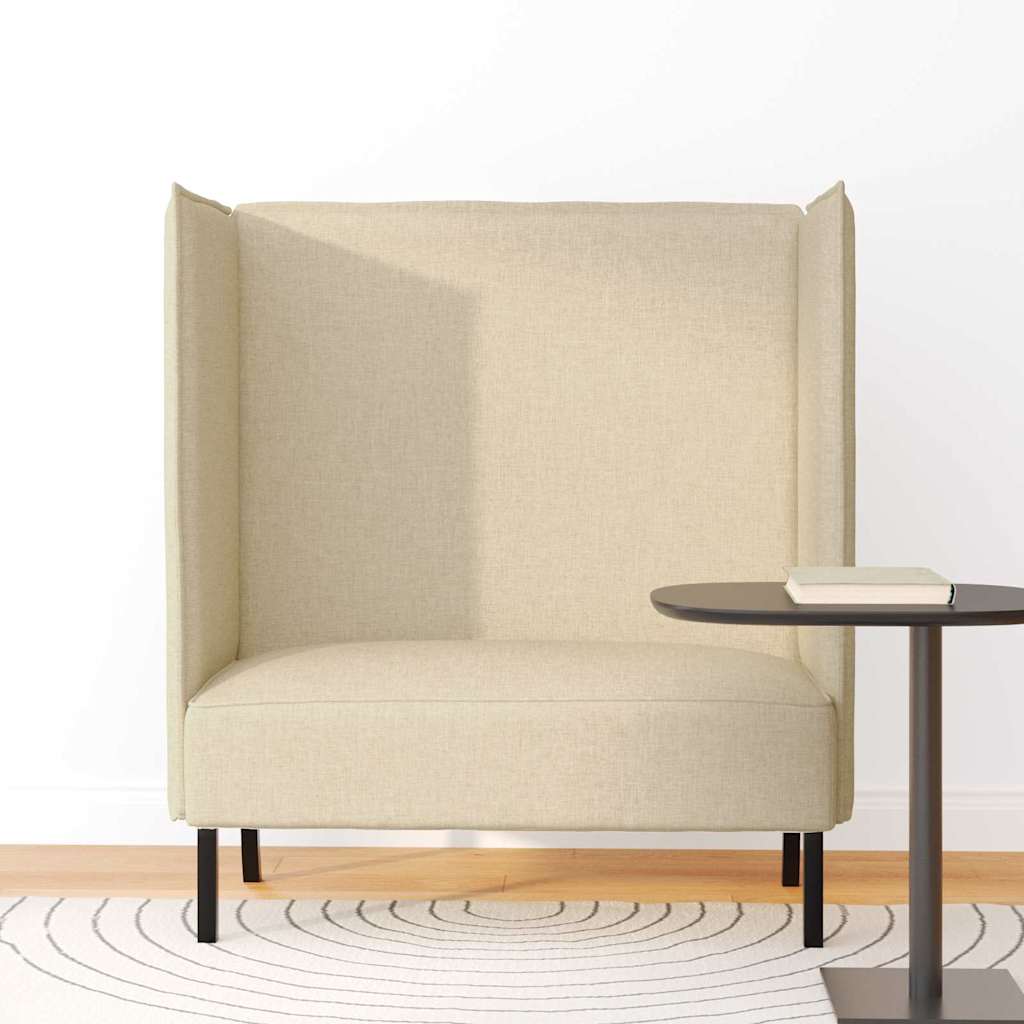 vidaXL Sofa z wysokim oparciem 101cm Kremowy tkanina