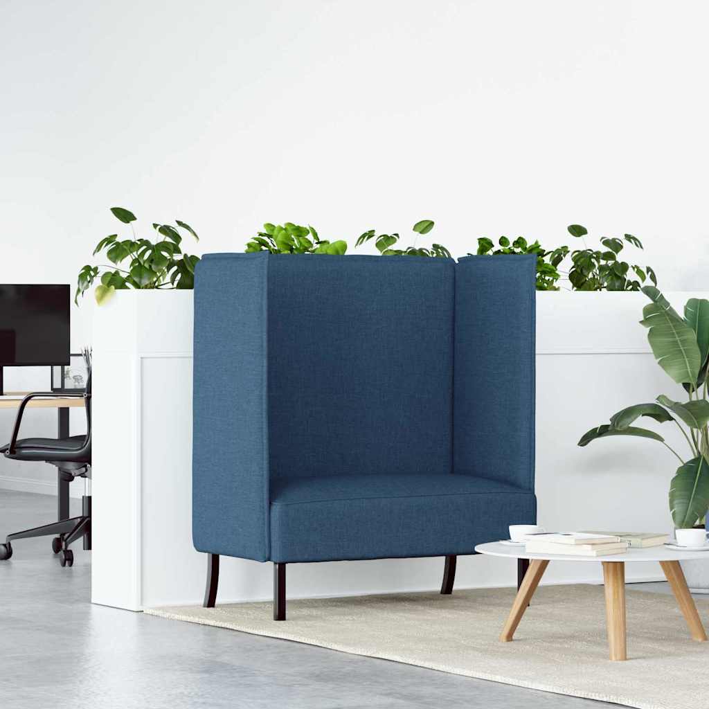 vidaXL Sofa z wysokim oparciem 101cm Niebieski tkanina