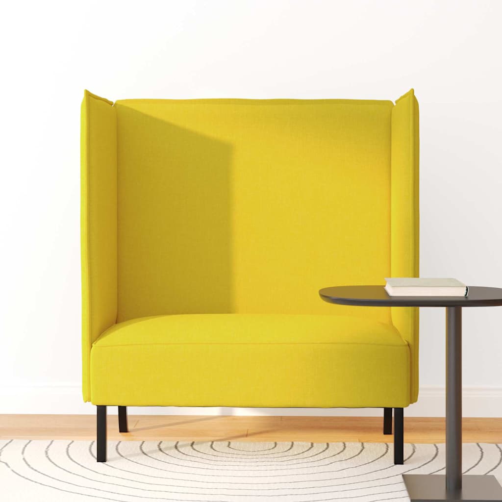 vidaXL Sofa z wysokim oparciem 101cm Jasny zółty tkanina