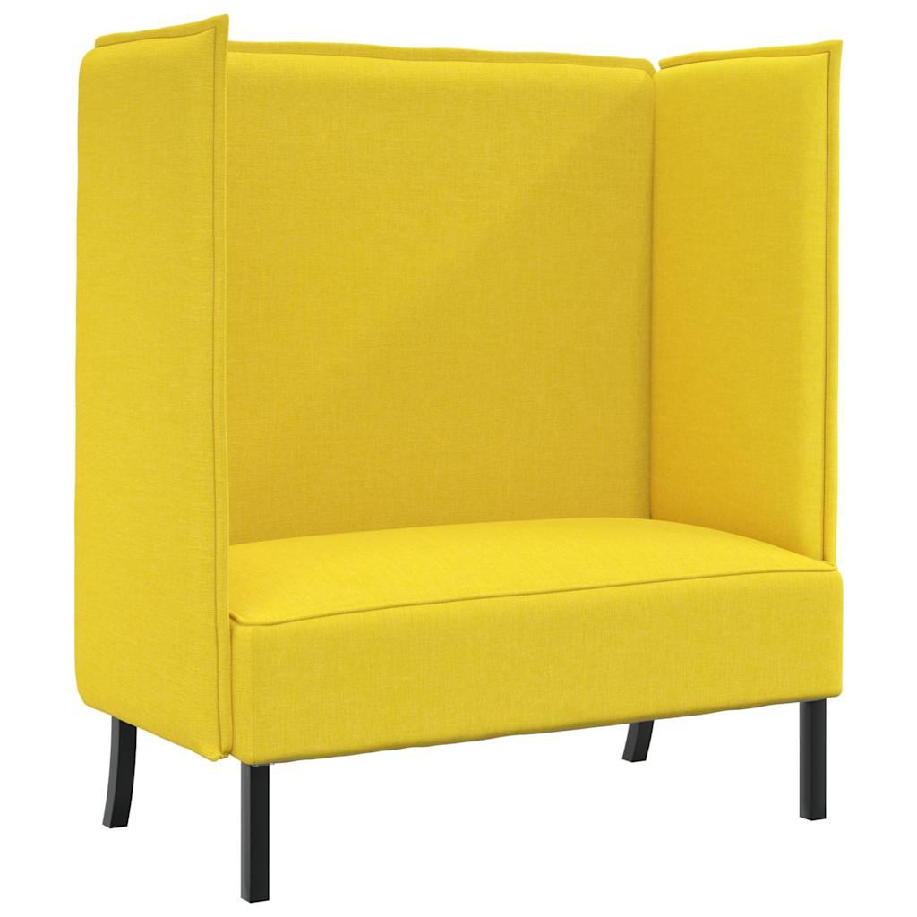 vidaXL Sofa z wysokim oparciem 101cm Jasny zółty tkanina