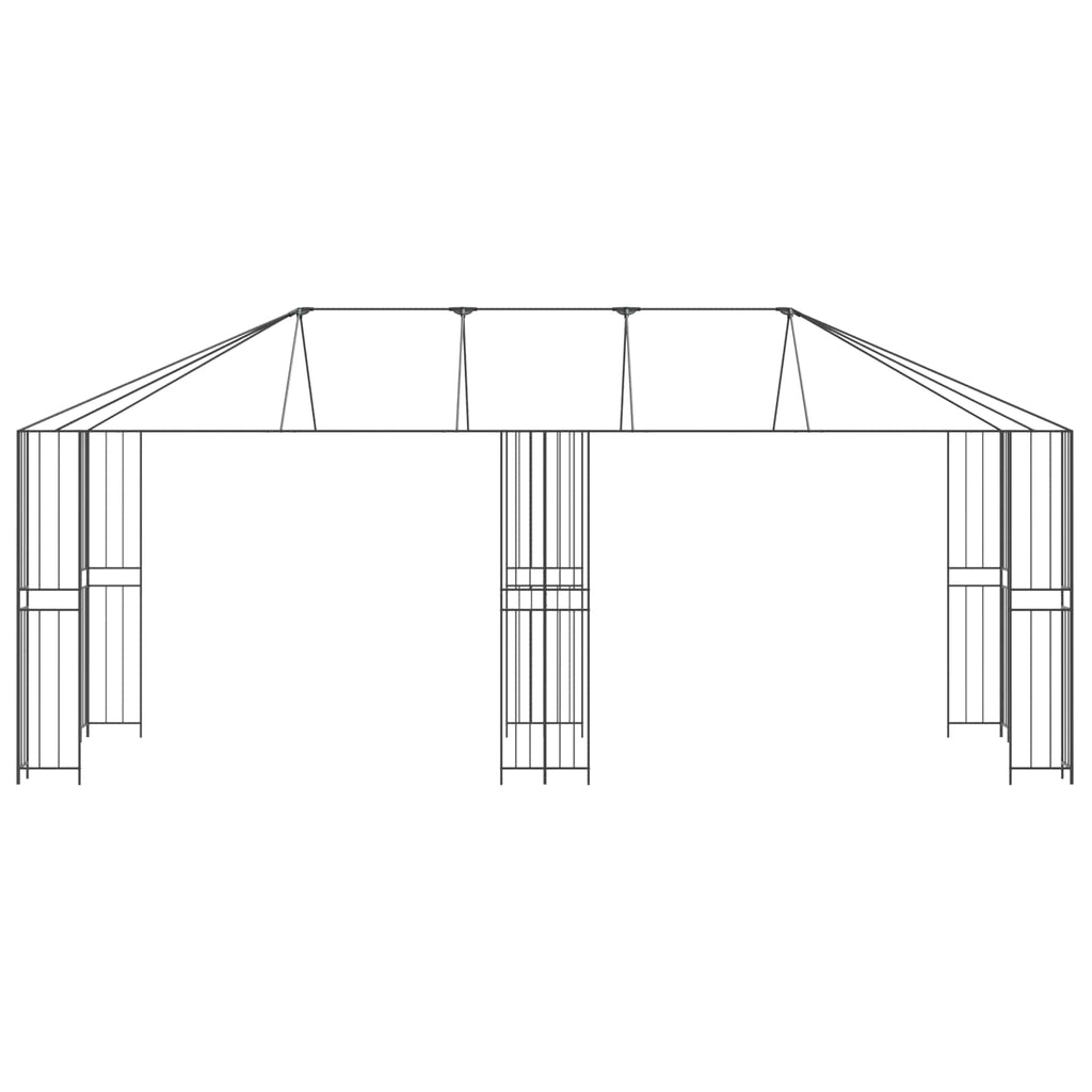 vidaXL Rama Pawilonu 6 x 3 m Czarny Stal