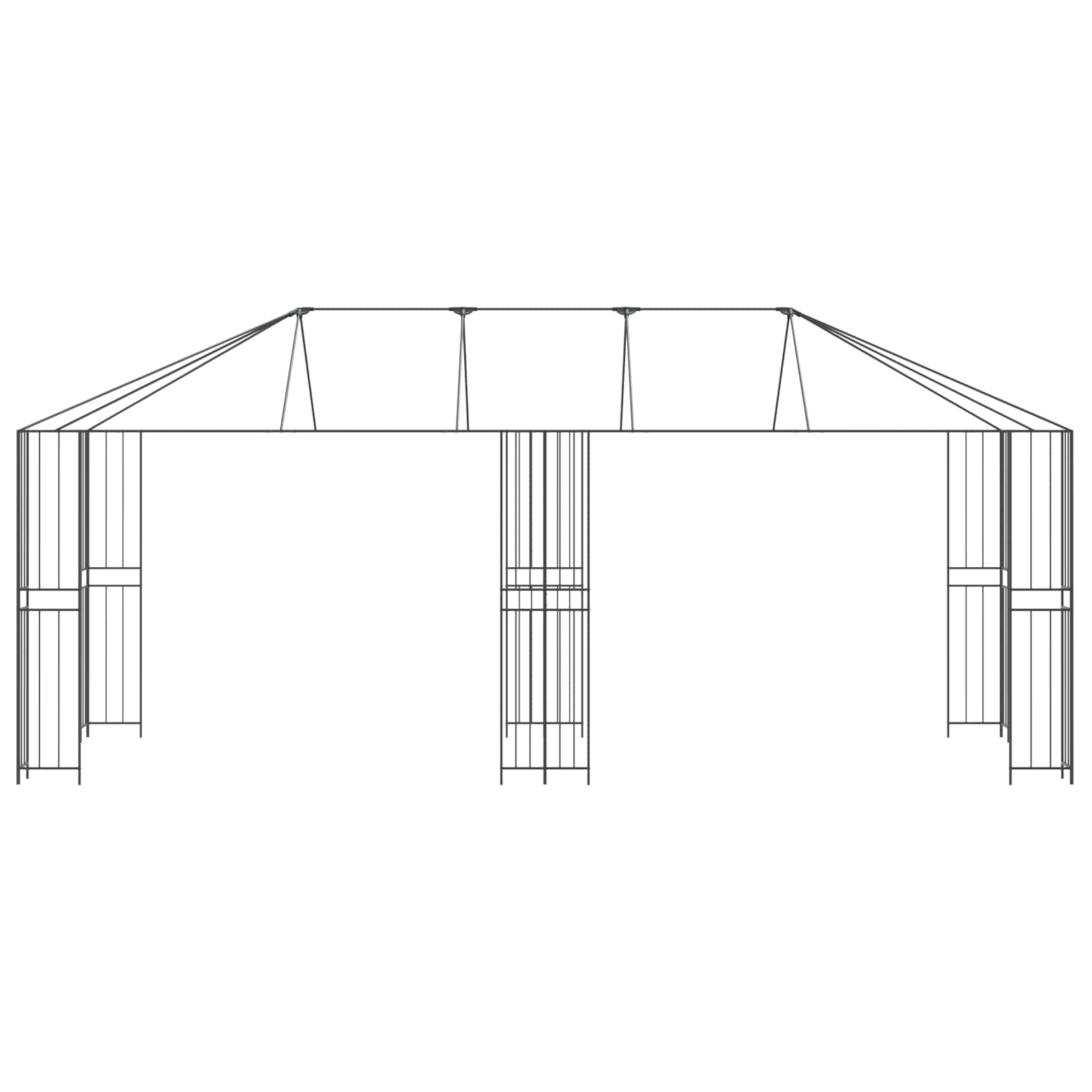 vidaXL Rama Pawilonu 6 x 3 m Czarny Stal