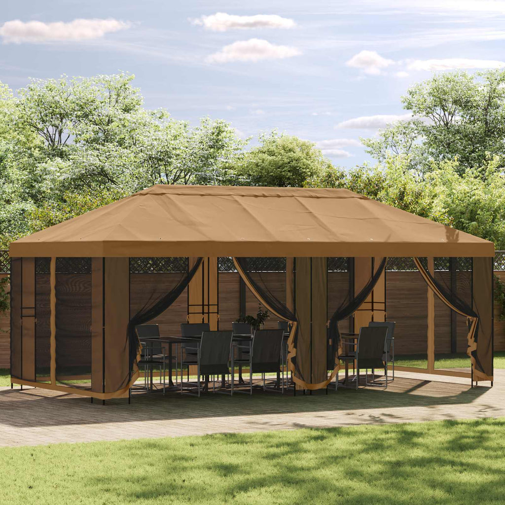 vidaXL Altana z bokami 6 x 3 m Beżowy Poliester i Stal 190