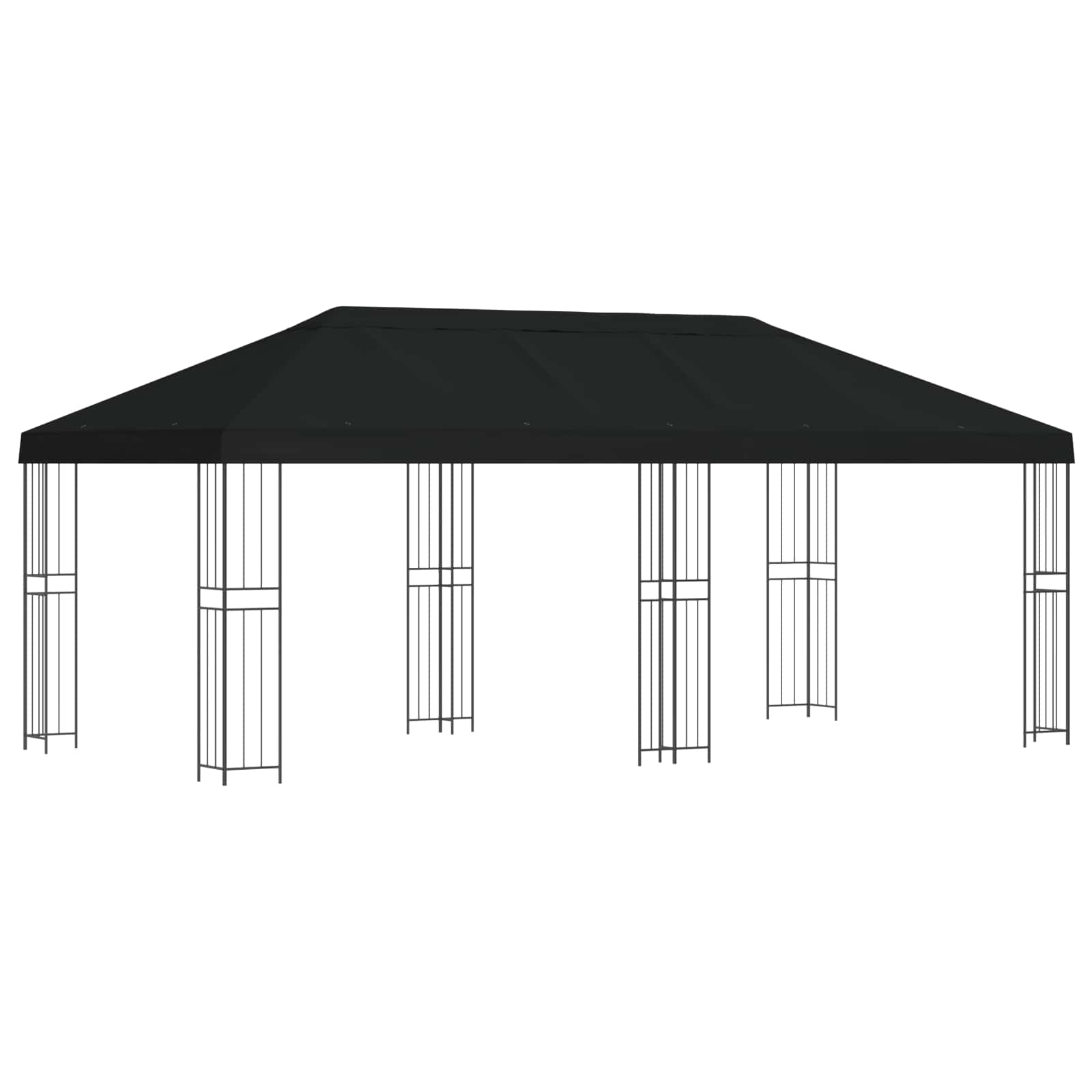 vidaXL Altana z bokami 6 x 3 m Czarny Poliester i Stal 190