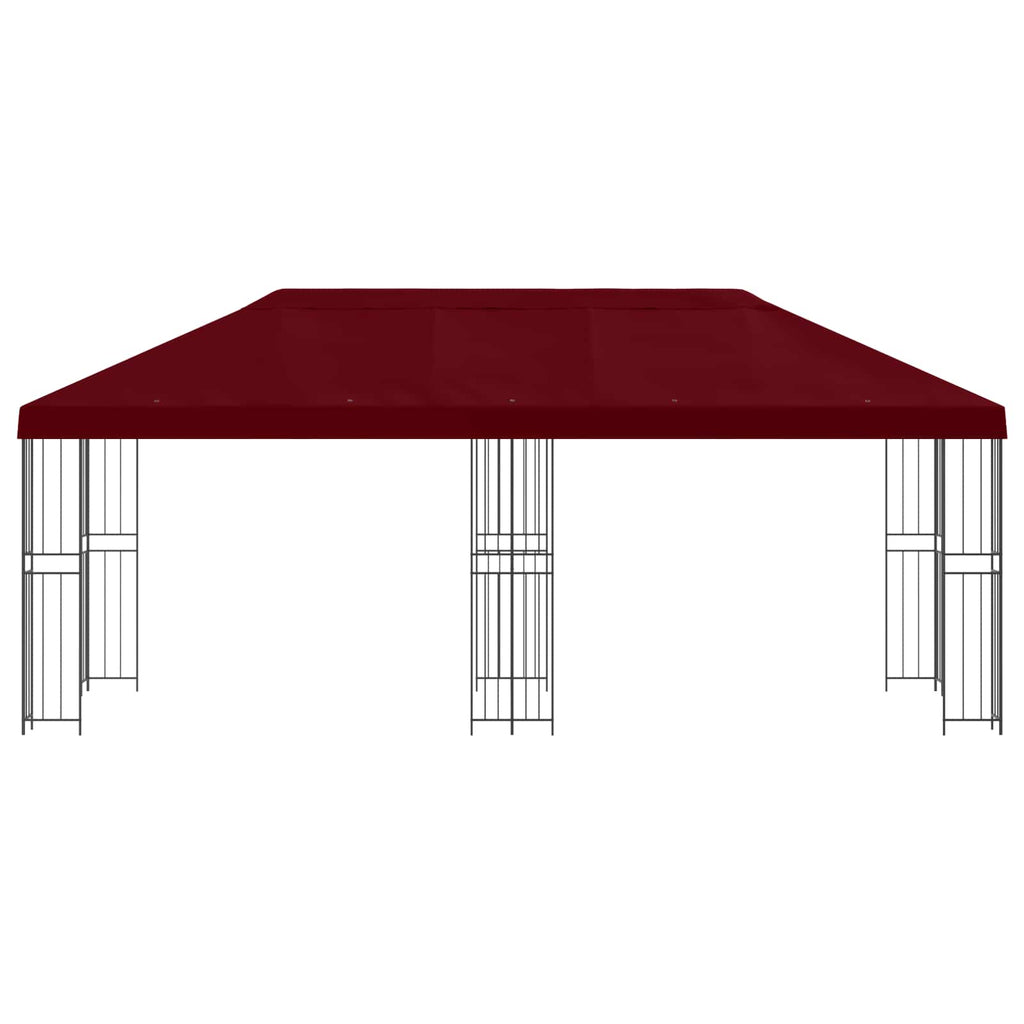vidaXL Altana z bokami 6 x 3 m bordowy Poliester i Stal 190