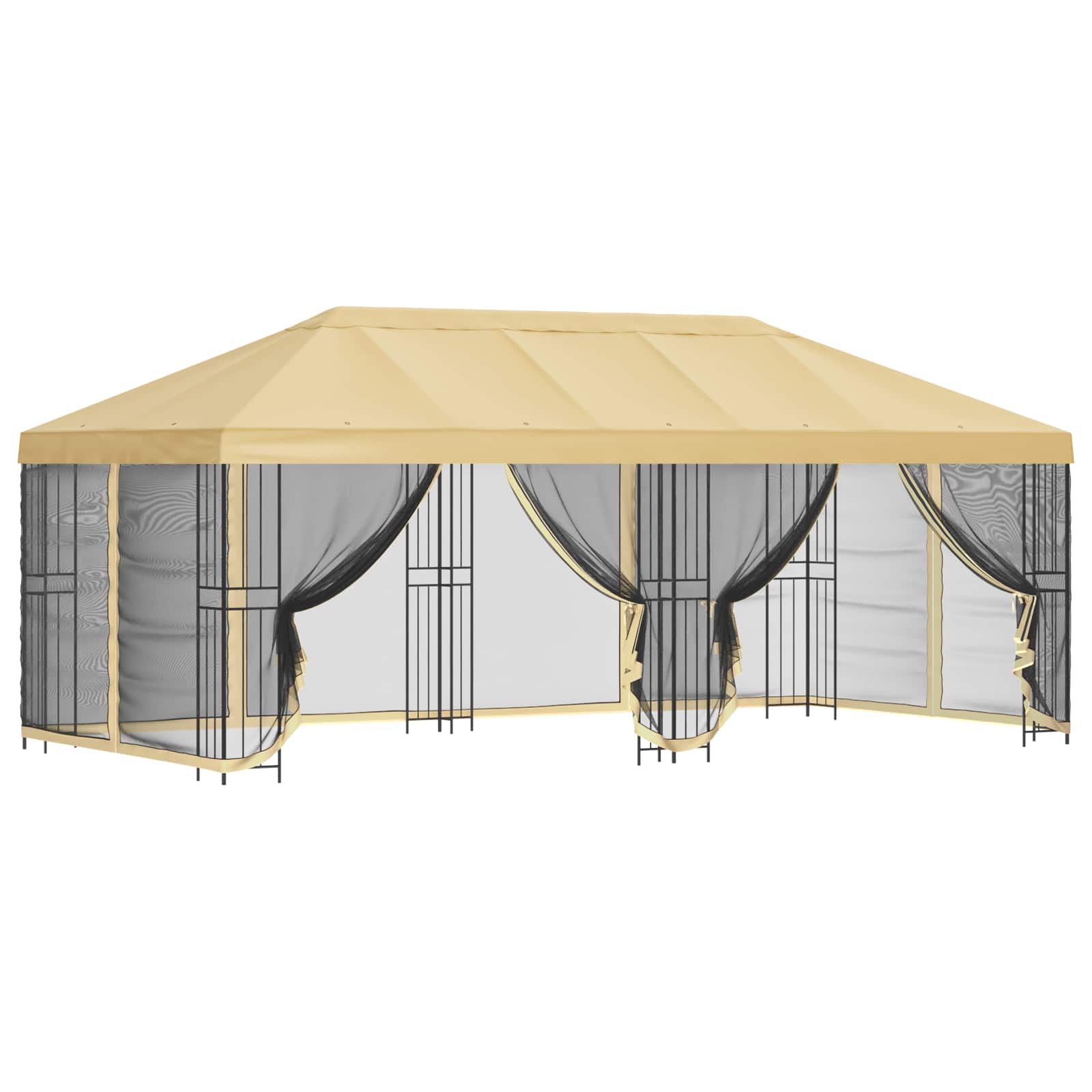 vidaXL Altana z bokami 6 x 3 m kremowy Poliester i Stal 190