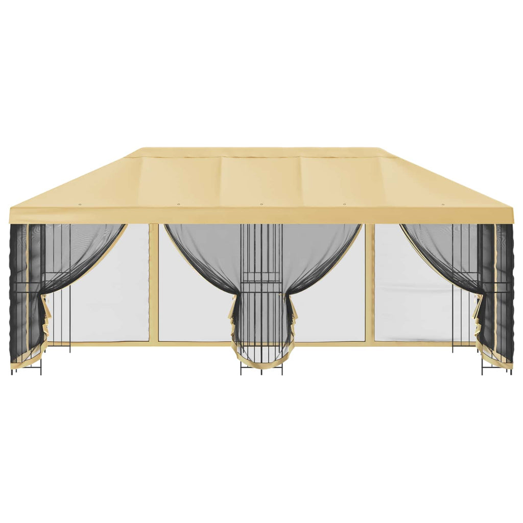 vidaXL Altana z bokami 6 x 3 m kremowy Poliester i Stal 190